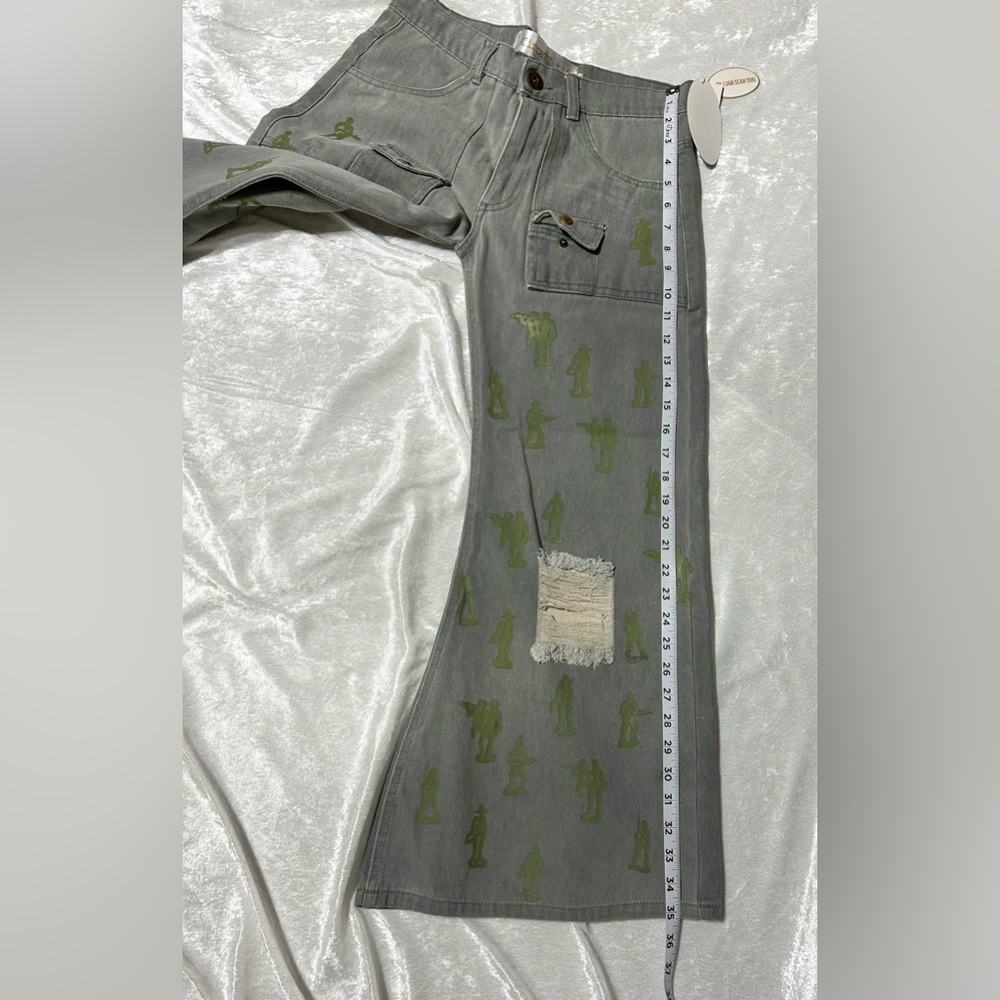 NWT DasYori Toy Soldier Men’s Flare Streetwear Jeans - Picture 7 of 11